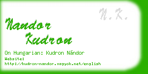 nandor kudron business card